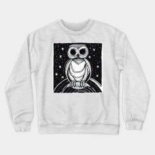 Black and white creepy owl Crewneck Sweatshirt